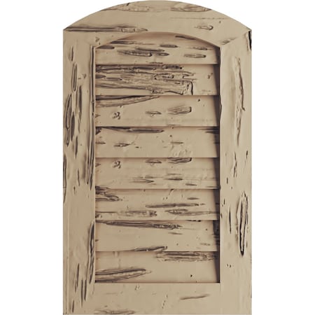 Timberthane Pecky Cypress Arch Top Faux Wood Non-Functional Gable Vent, Primed Tan, 32W X 45H